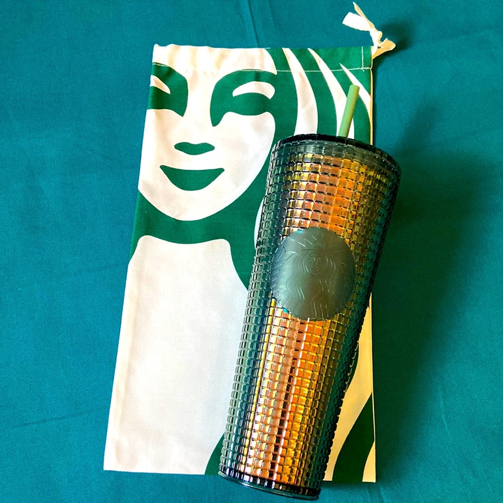 Starbuck Iridescent Green Venti Grid Tumbler